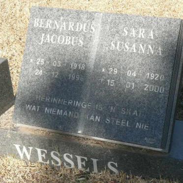 WESSELS Bernardus Jacobus 1918-1996 &amp; Sara Susanna 1920-2000