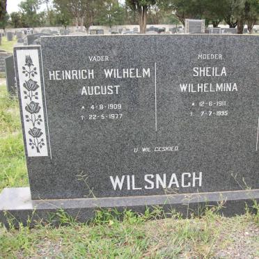 WILSNACH Heinrich Wilhelm August 1909-1977 &amp; Sheila Wilhelmina 1911-1995