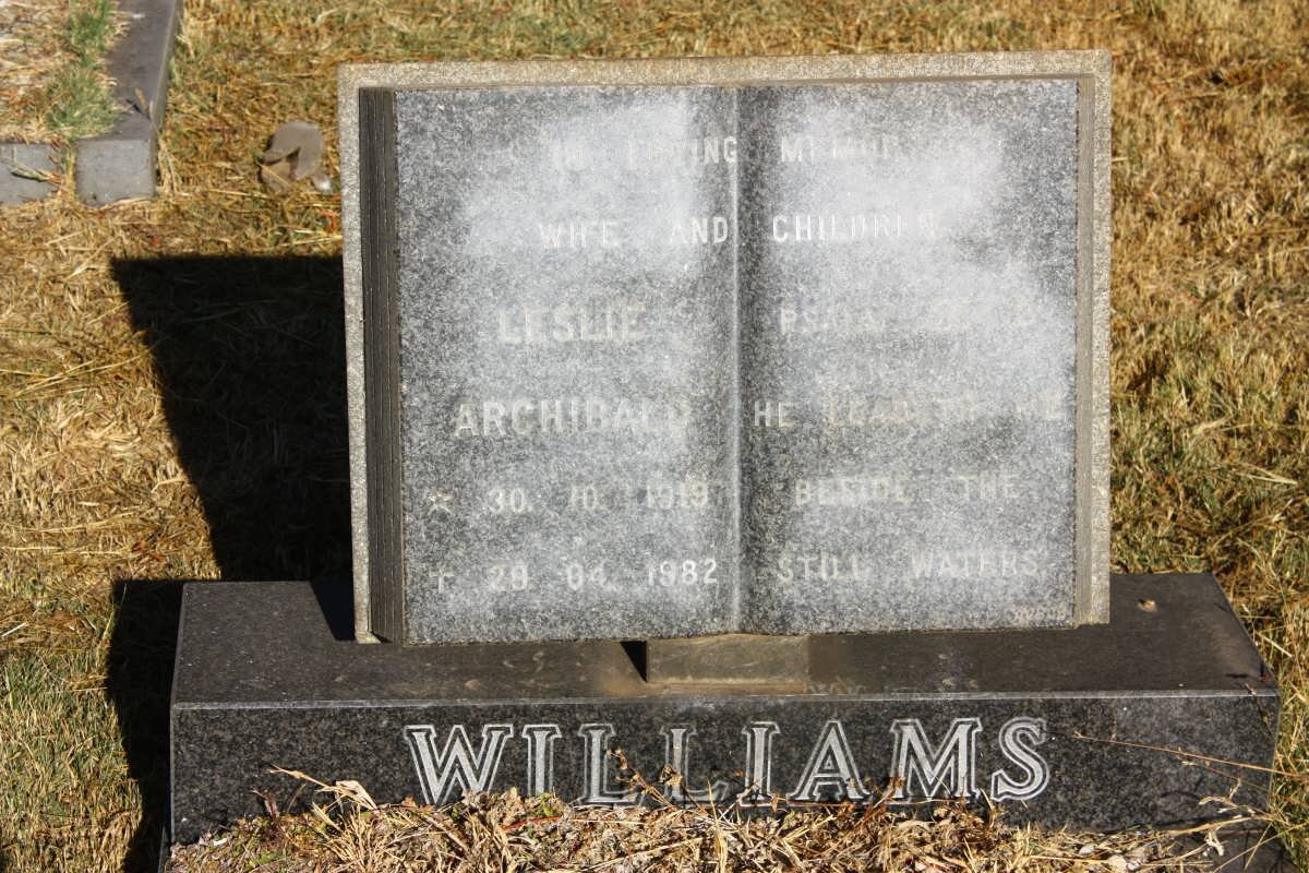 WILLIAMS Leslie Archibald 1919-1982