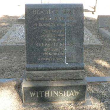 WITHINSHAW Ralph Burnard &amp; Beatrice Maud 1892-1950