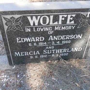 WOLFE Edward Anderson 1914-1960 &amp; Mercia Sutherland 1912-1992 :: WOLFE Iain Drummond 1943-2003