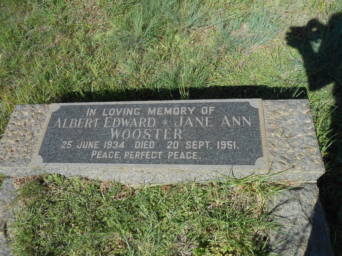 WOOSTER Albert Edward -1934 &amp; Jane Ann -1951