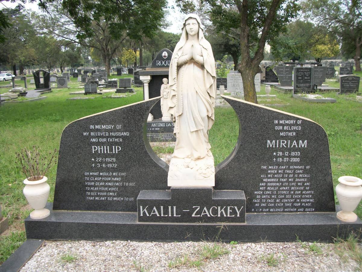 ZACKEY Philip, KALIL 1929-1972 &amp; Miriam 1933-2000