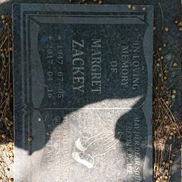 ZACKEY Sonny 1945-1989 &amp; Margaret 1947-2017