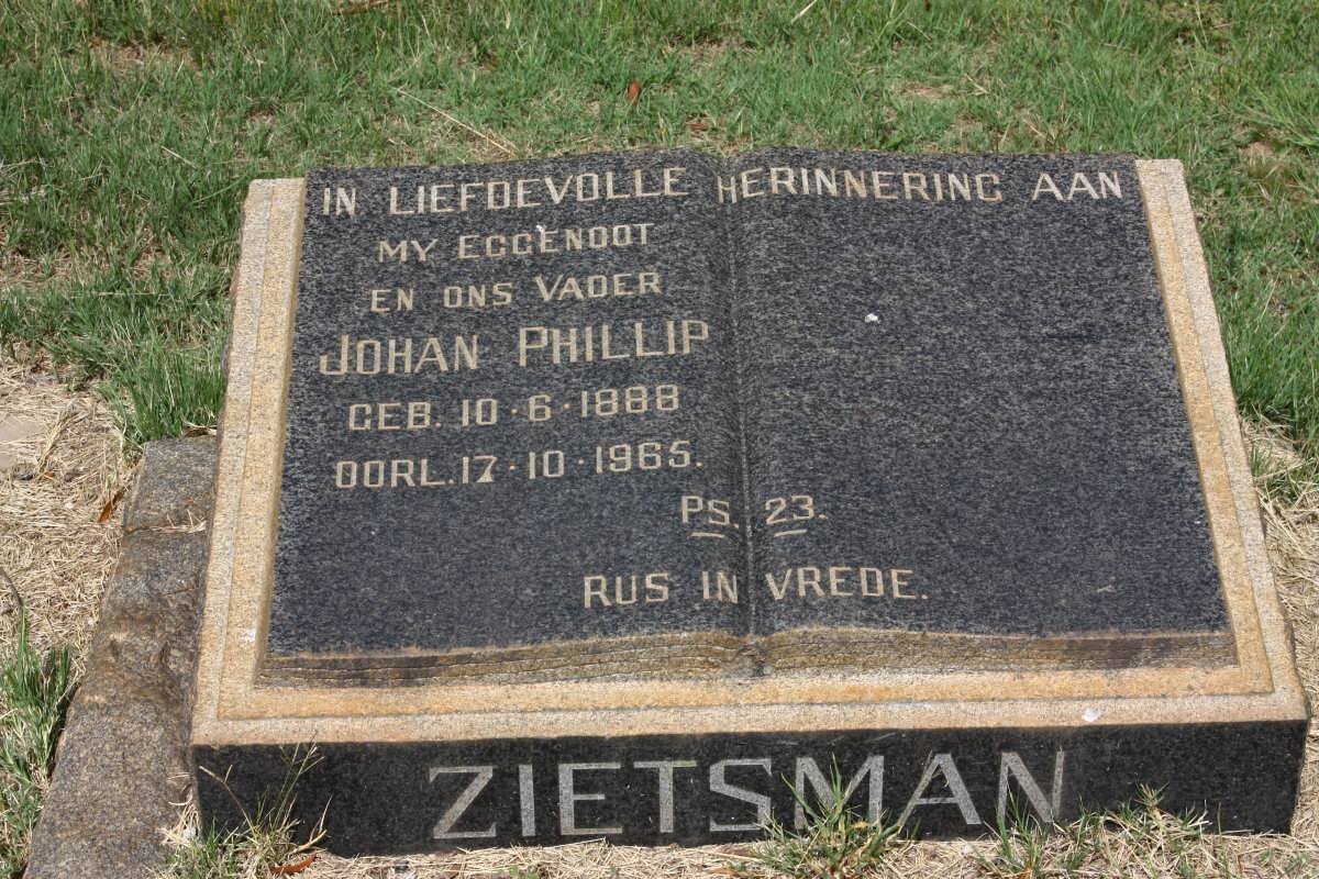 ZIETSMAN Johan Phillip 1888-1965