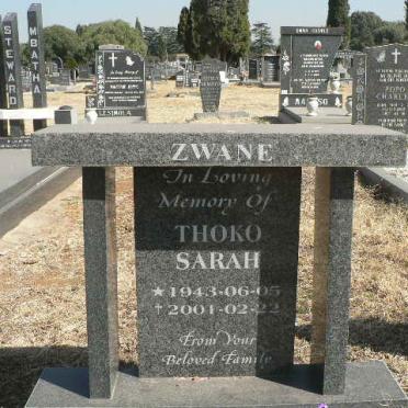 ZWANE Thoko Sarah 1943-2001