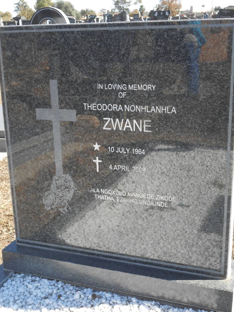 ZWANE Theodora Nonhlanhla 1964-2009