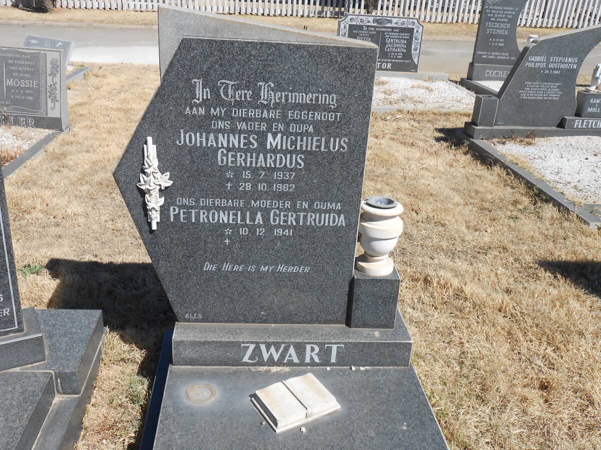 ZWART Johannes Michielus Gerhardus 1937-1982 &amp; Petronella Gertruida 1941-