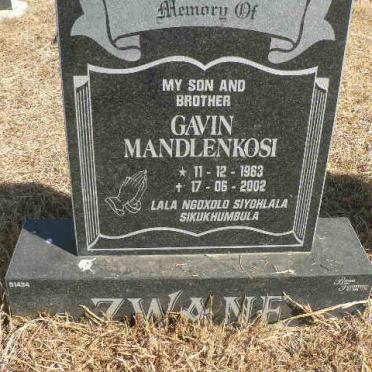 ZWANE Gavin Mandlenkosi 1963-2002