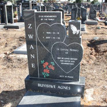 ZWANE Buyisiwe Agnes 1940-2007 