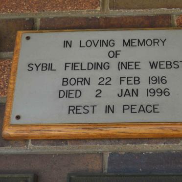 FIELDING Sybil nee WEBSTER 1916-1996