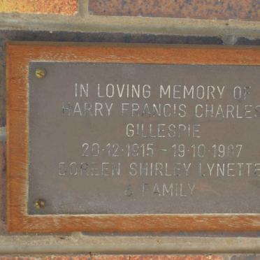 GILLESPIE Harry Francis Charles 1915-1987