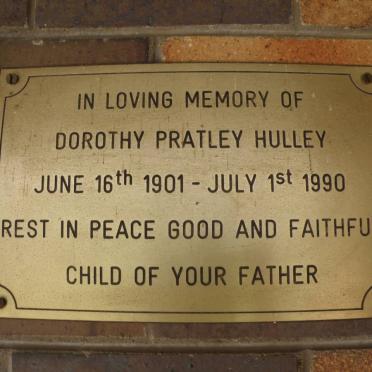 HULLEY Dorothy Pratley 1901-1990