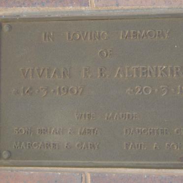 ALTENKIRK Vivian F.B. 1907-1973