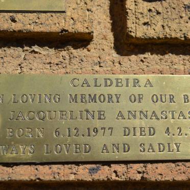 CALDEIRA Jacqueline Annastasia 1977-1999