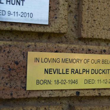 DUCKITT Neville Ralph 1946-2014