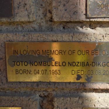 DIKGOLE Toto Nombulelo, NDZIBA 1953-2008