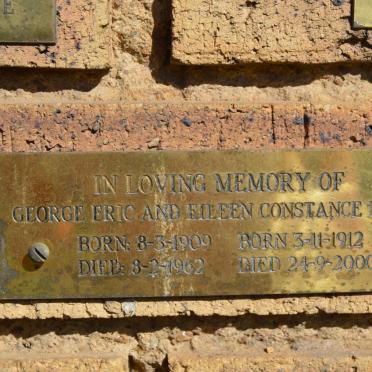 EZZEY George Eric 1909-1962 &amp; Eileen Constance 1912-2000