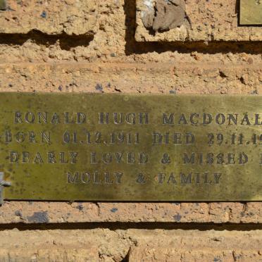 MACDONALD Ronald Hugh 1911-1998