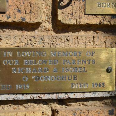 O'DONOGHUE Richard -1935 &amp; Isobel -1965