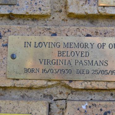 PASMANS Virginia 1930-1989