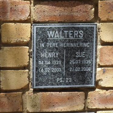 WALTERS Henry 1929-2003 &amp; Sue 1935-2006