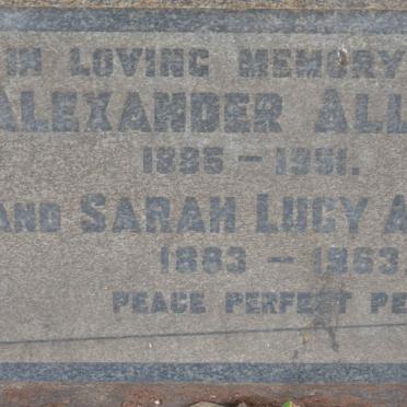 ALLAN Alexander 1885-1951 &amp; Sarah Lucy 1883-1963