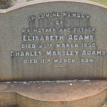 ADAMS Charles Mansley -1934 &amp; Elisabeth -1930
