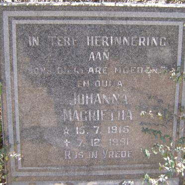 ANDERSON Johanna Magrietha 1915-1991