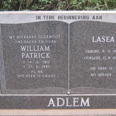 ADLEM William Patrick 1912-1985 &amp; Lasea 1915-1995