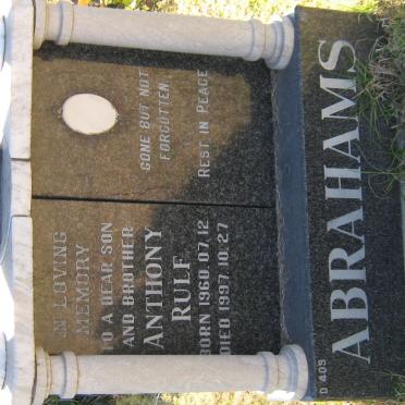 ABRAHAMS Anthony Rulf 1960-1997