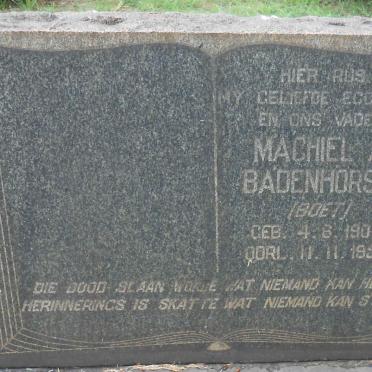 BADENHORST Machiel A. 1907-1955