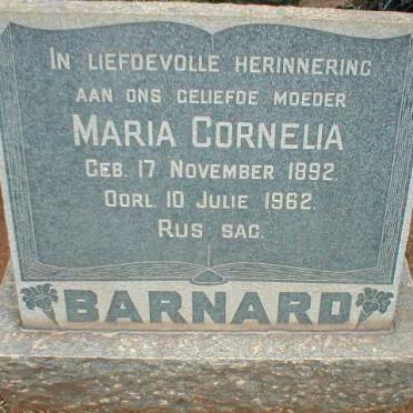 BARNARD Maria Cornelia 1892-1962