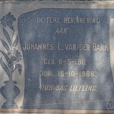 BANK Johannes L., van der 1911-1966