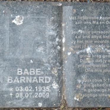 BARNARD Babe 1935-2009