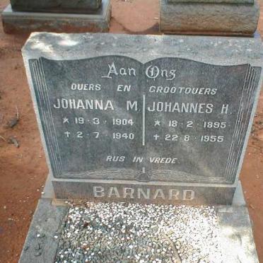 BARNARD Johannes H. 1895-1955 &amp; Johanna M. 1904-1940