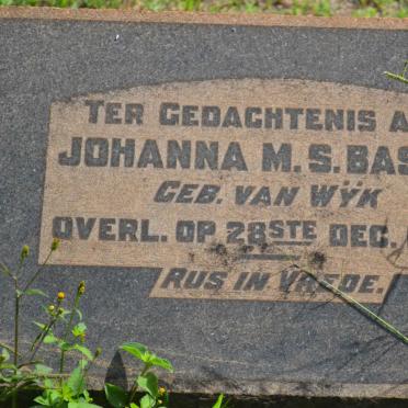 BASSON Johanna M.S. nee VAN WŸK -1928