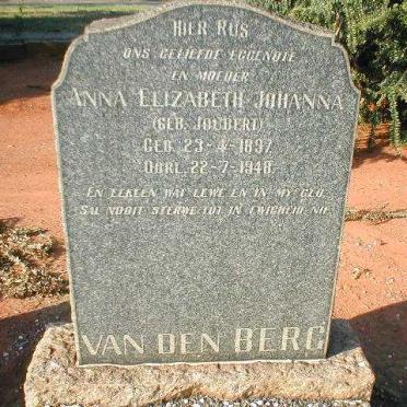 BERG Anna Elizabeth Johanna, van den nee JOUBERT 1897-1948
