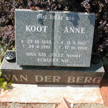 BERG Koot, van der 1885-1961 &amp; Anne 1912-1999