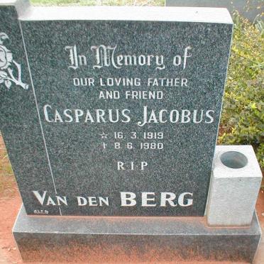 BERG Casparus Jacobus, van den 1919-1980