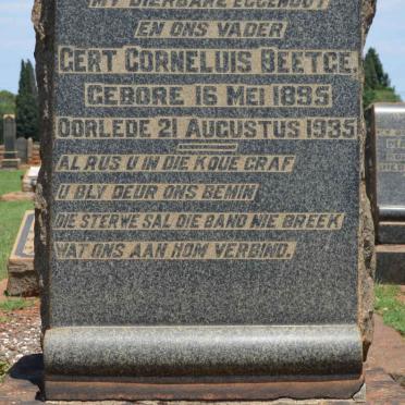 BEETGE Gert Corneluis 1895-1935