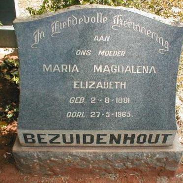 BEZUIDENHOUT Maria Magdalena Elizabeth 1881-1965