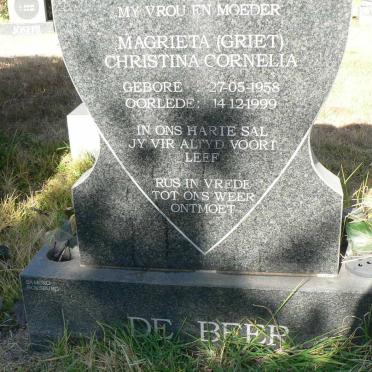 BEER Magrieta Christina Cornelia, de 1958-1999