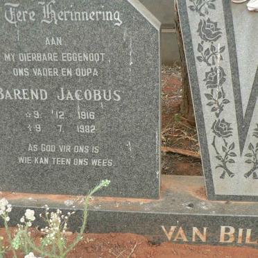 BILJON Barend Jacobus, van 1916-1982