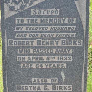 BIRKS Robert Henry -1933 &amp; Bertha G. -1939