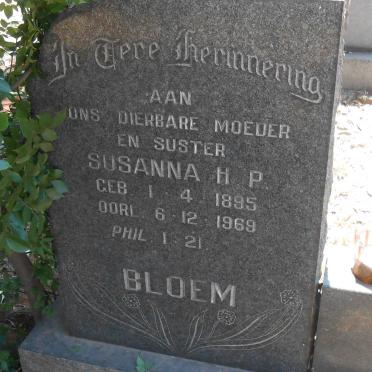 BLOEM Susanna H.P. 1895-1969