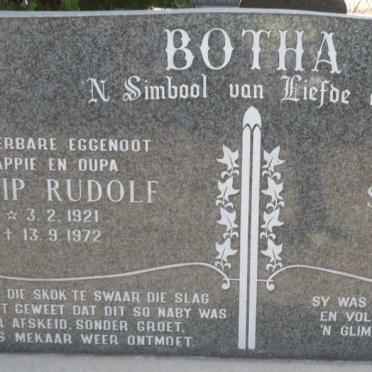 BOTHA Philip Rudolf 1921-1972 &amp; Susara M.S. 1930-2003