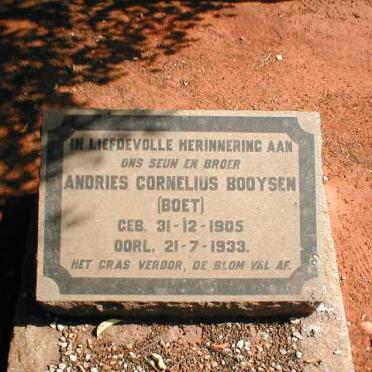 BOOYSEN Andries Cornelius 1905-1933