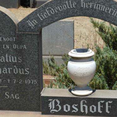 BOSHOFF Ignatius Gerhardus 1909-1975 &amp; Christina H.F. 1914-1983