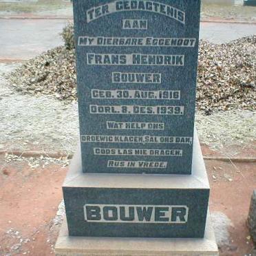 BOUWER Frans Hendrik 1916-1939